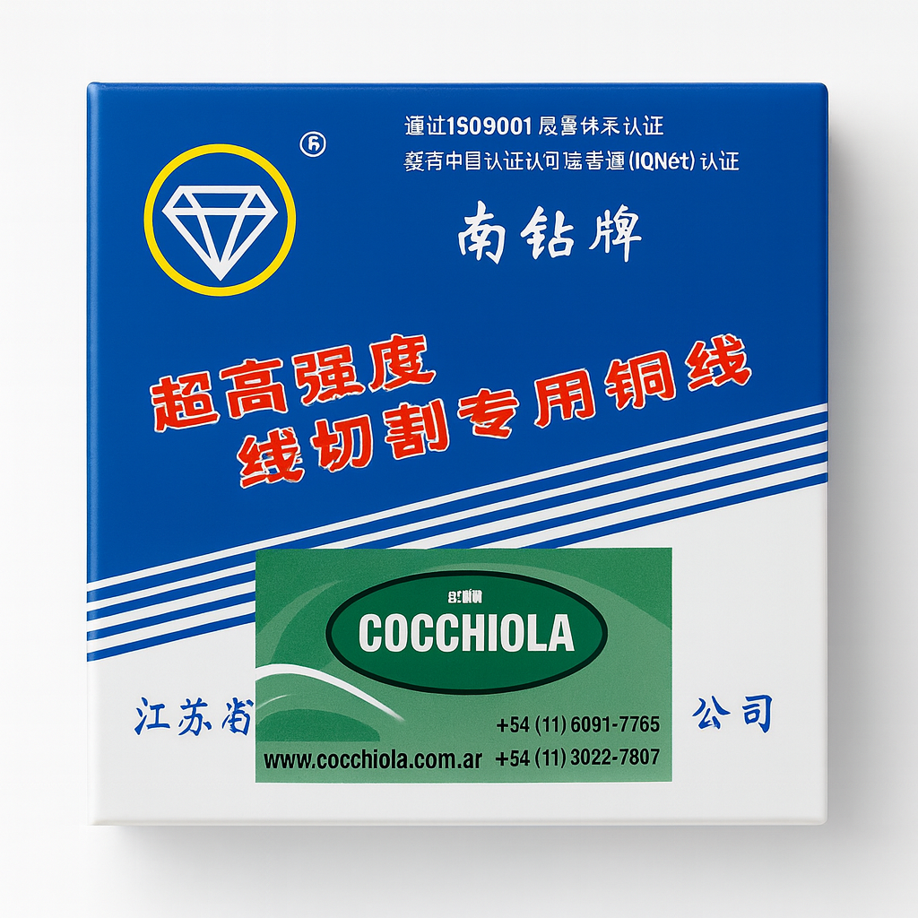 Bobinas de hilo de molibdeno de 0,18 y 0,20 mm sobre fondo gris neutro