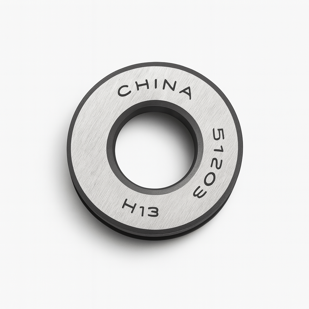 Rodamientos de precisión para poleas/guías de hilo sobre fondo gris