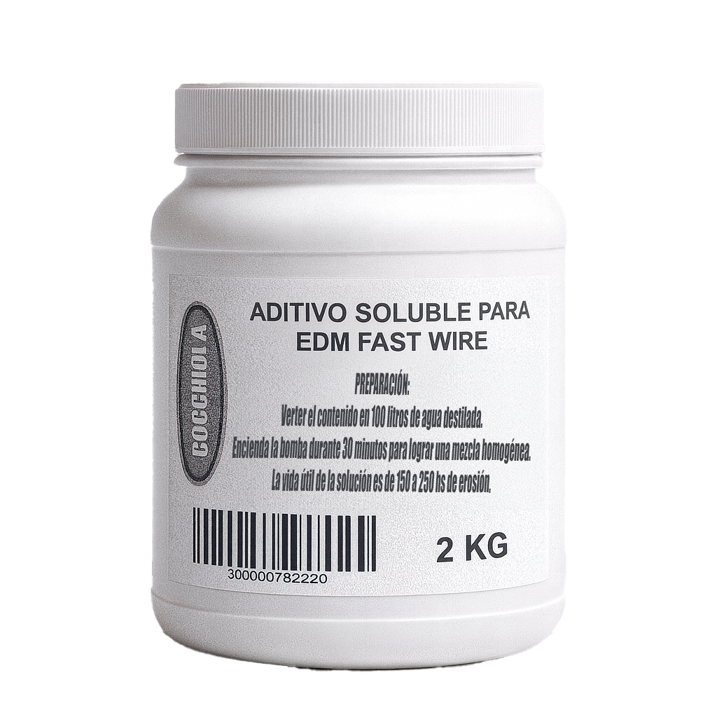 Pote de emulsión dieléctrica para EDM sobre mesa de trabajo